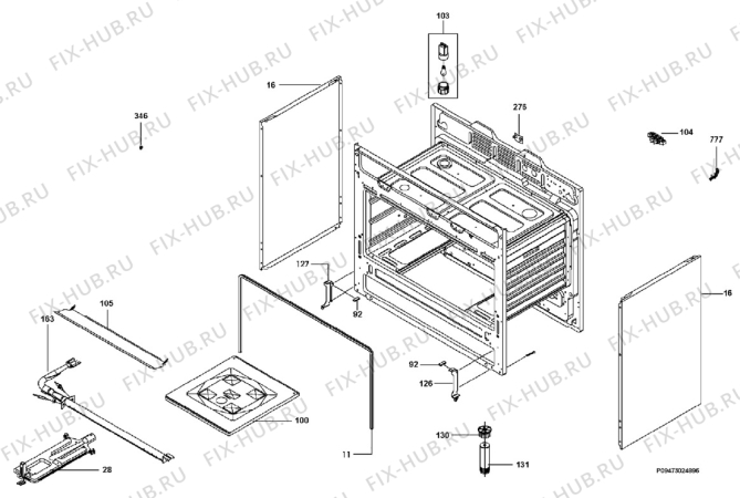 Взрыв-схема плиты (духовки) Zanussi ZW8550SI - Схема узла Section 2